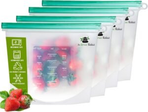 No Stress Relax 4 1.5L Reusable Silicone Bags